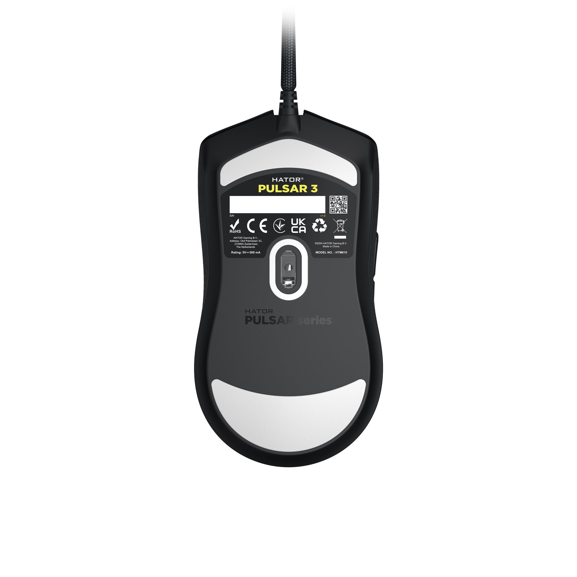 Hator pulsar 3 gaming muis (zwart, 400 - 12.000 dpi, rgb)