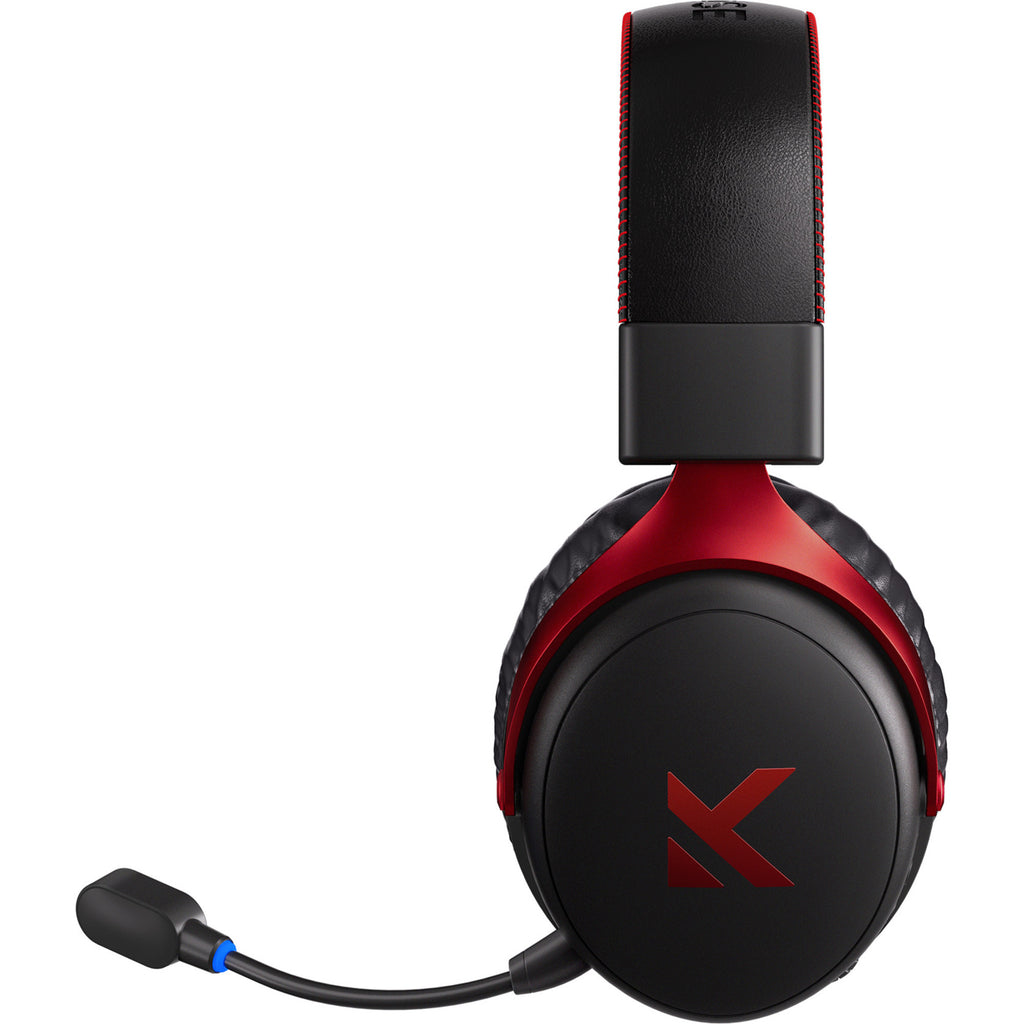Mchose v9 pro wireless over-ear gaming headset (zwart rood, pc laptop playstation switch smartphone, 2.4g bluetooth wired type-c)
