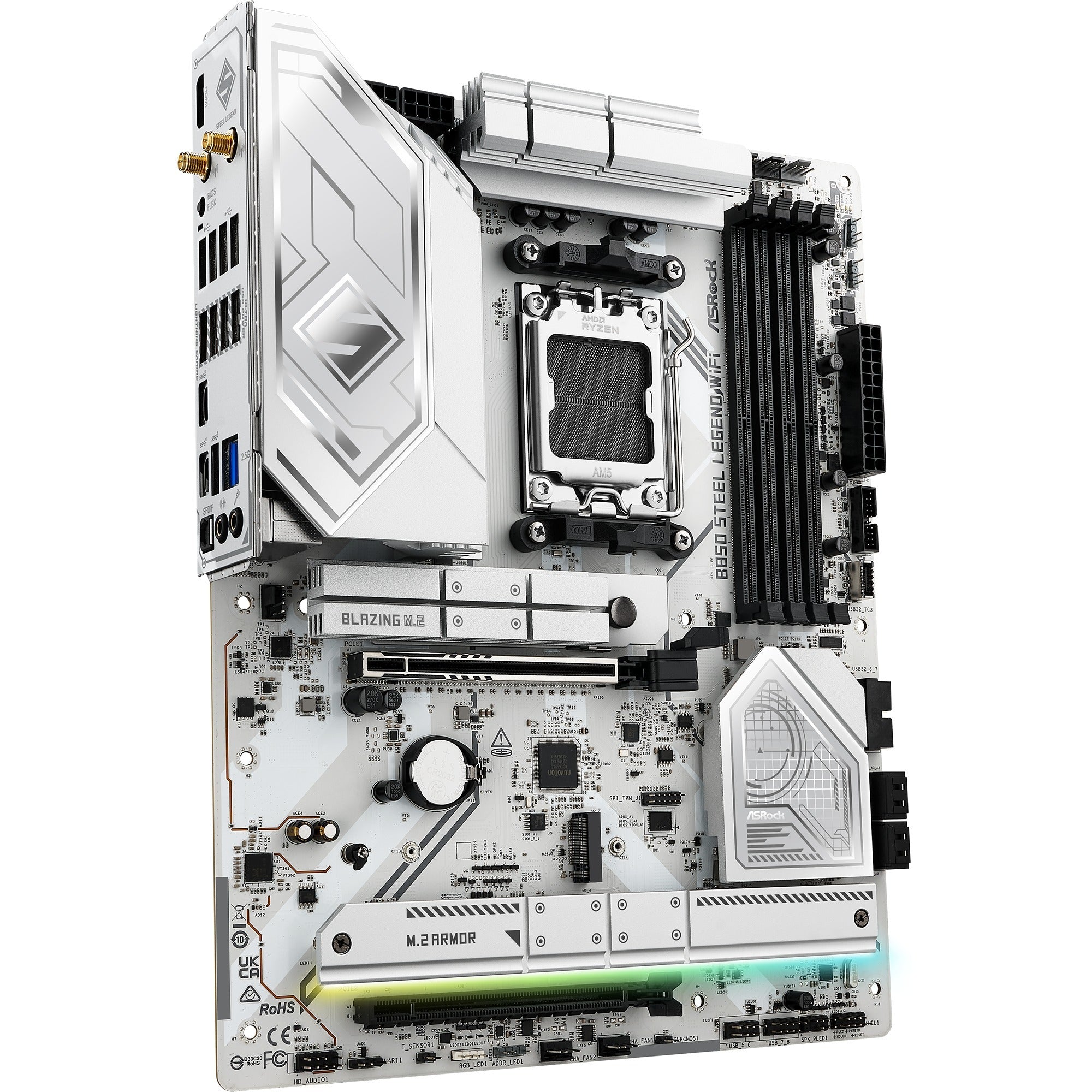 Asrock b850 steel legend wifi socket am5 moederbord (raid, 2.5 gb-lan, wi-fi 7, bt, sound, atx)