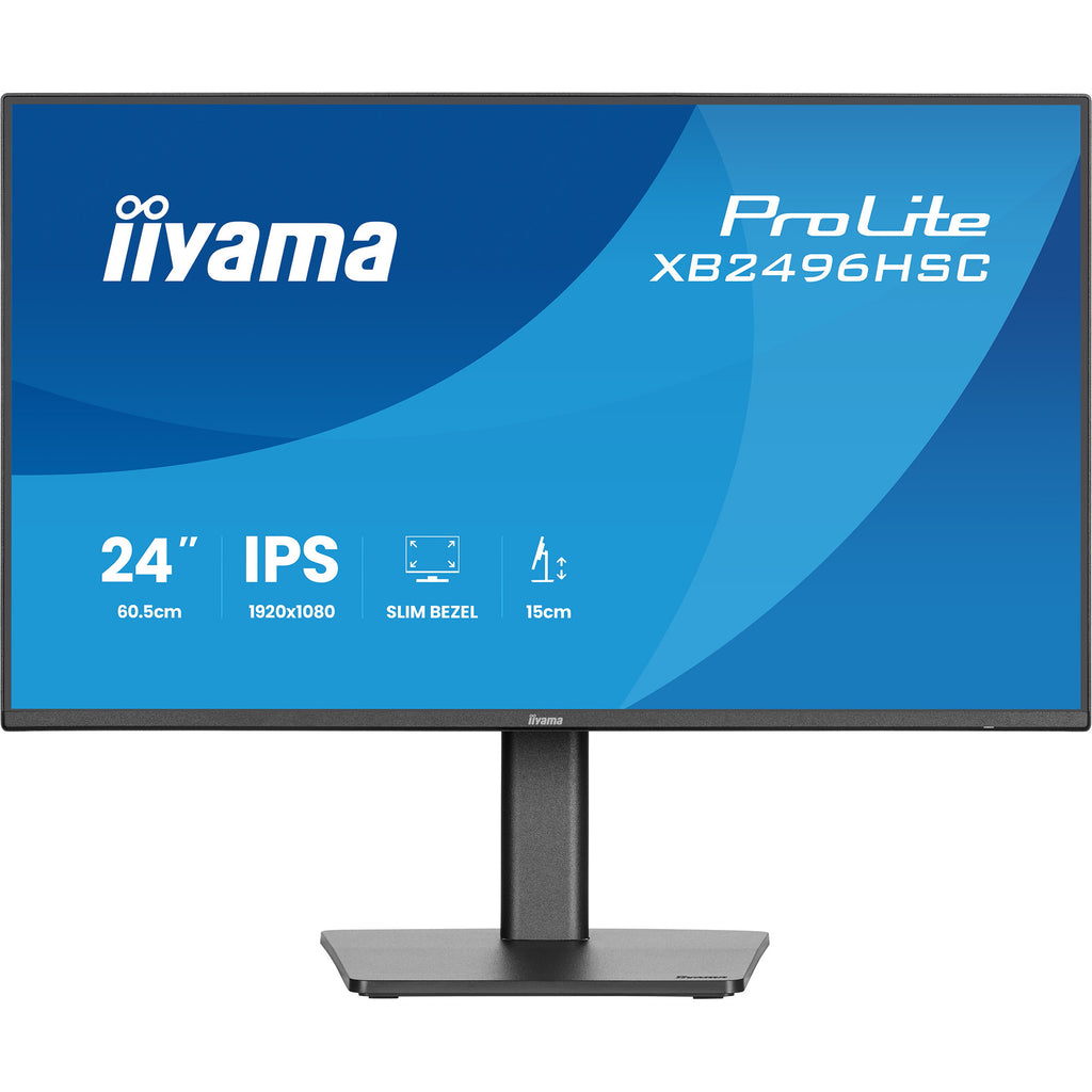 Iiyama prolite xb2496hsc-b1 24 monitor (zwart (mat), 144 hz, hdmi, usb-c, audio)