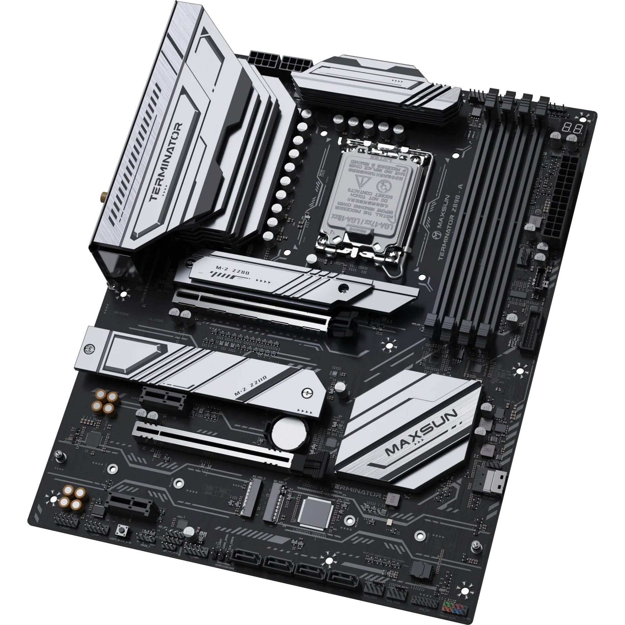 Maxsun ms-terminator z890-a wifi socket 1851 moederbord (zwart, raid, 2.5 gb-lan, wlan, bt, sound, atx)