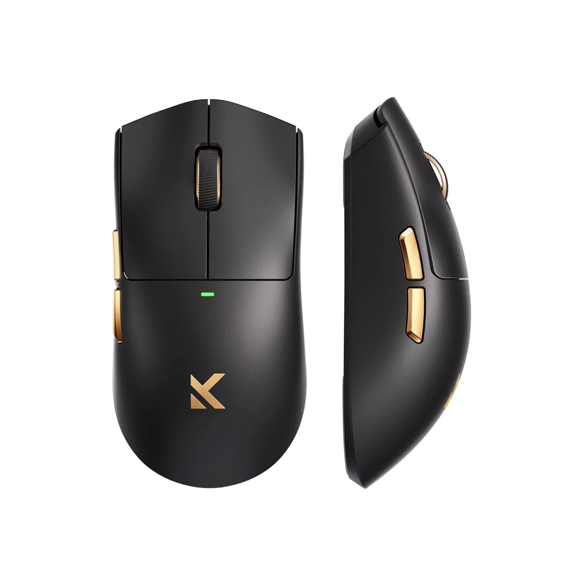 Mchose k7 ultra lightweight wireless gaming mouse (zwart goud, rgb, usb 2.4 ghz, 42.000 dpi)