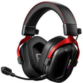 Mchose s9 wireless tri-mode over-ear gaming headset (zwart rood, pc laptop playstation switch smartphone, 2.4g bluetooth 3.5mm)