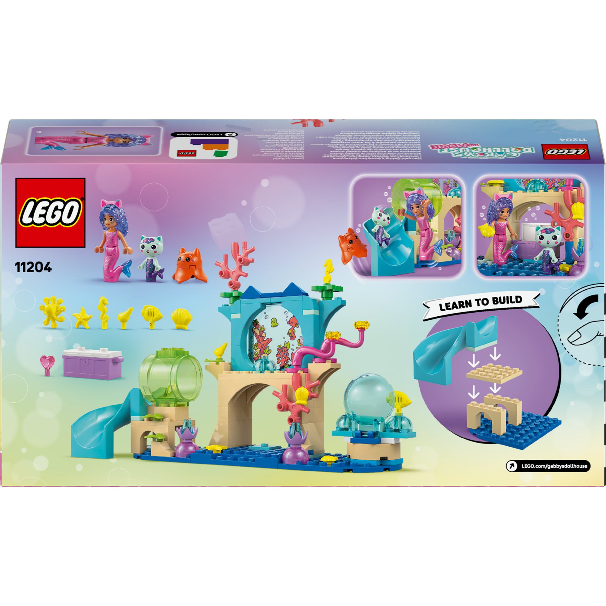 Lego gabby's poppenhuis - zeemeermin gabby's aquariumavontuur constructiespeelgoed (11204)