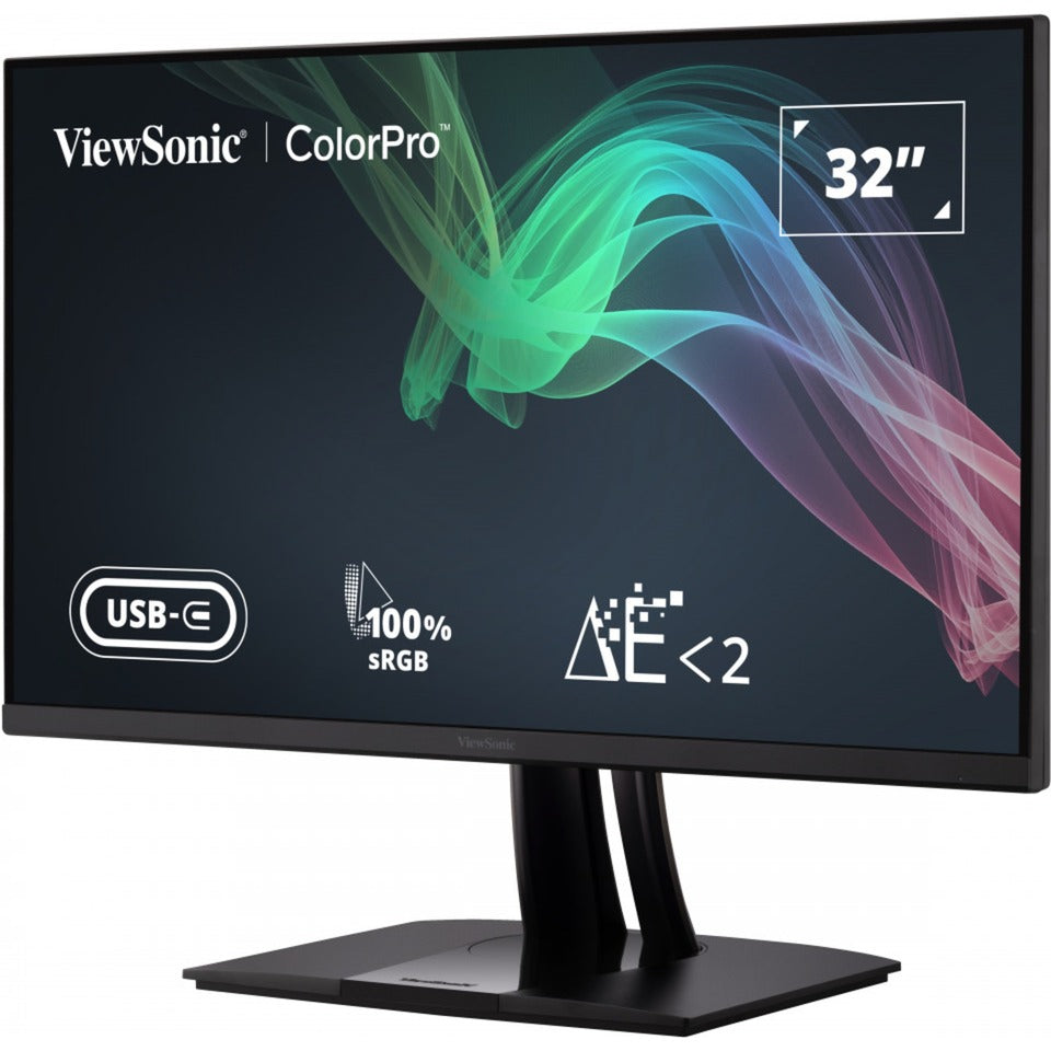 Viewsonic vp3256-4k 31.5 monitor (zwart (mat), 2x hdmi, 1x displayport, usb-a, usb-b, usb-c)