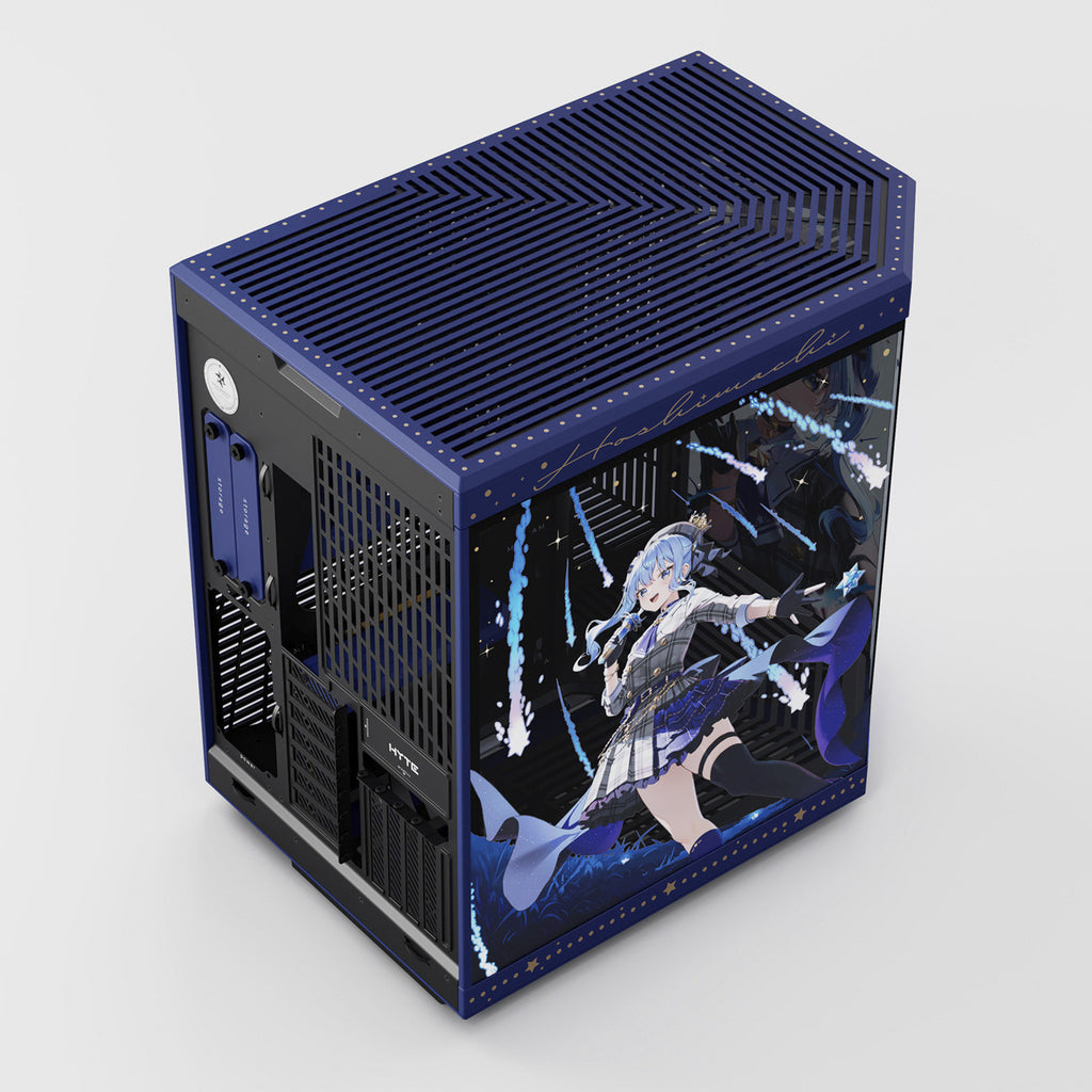Hyte hoshimachi suisei y70 midi tower behuizing (blauw | 2x usb-a | 1x usb-c | tempered glass)