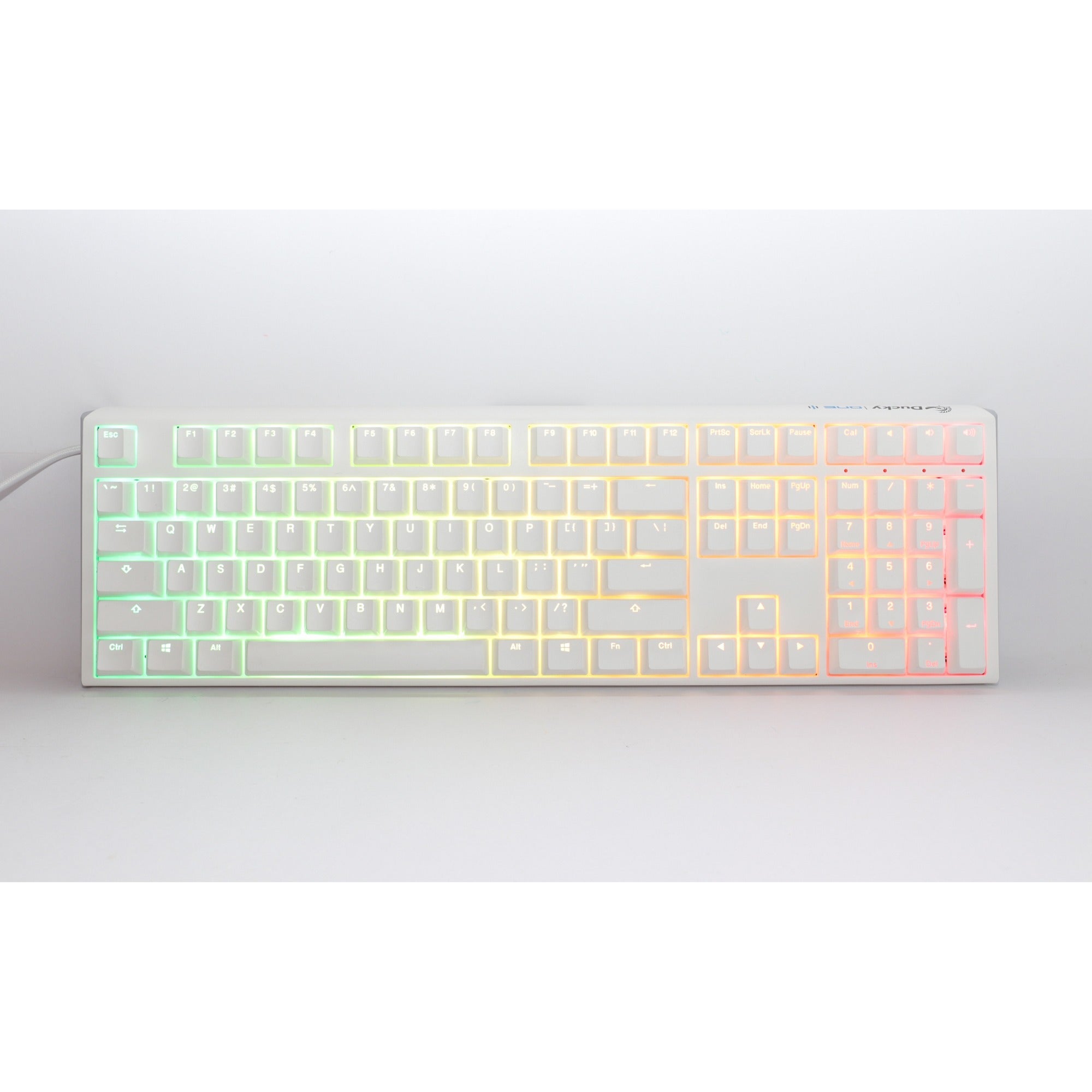 Ducky one 3 classic pure white, toetsenbord (wit, us lay-out, cherry mx silent red, rgb led, double-shot pbt, hot-swappable, quack mechanics)