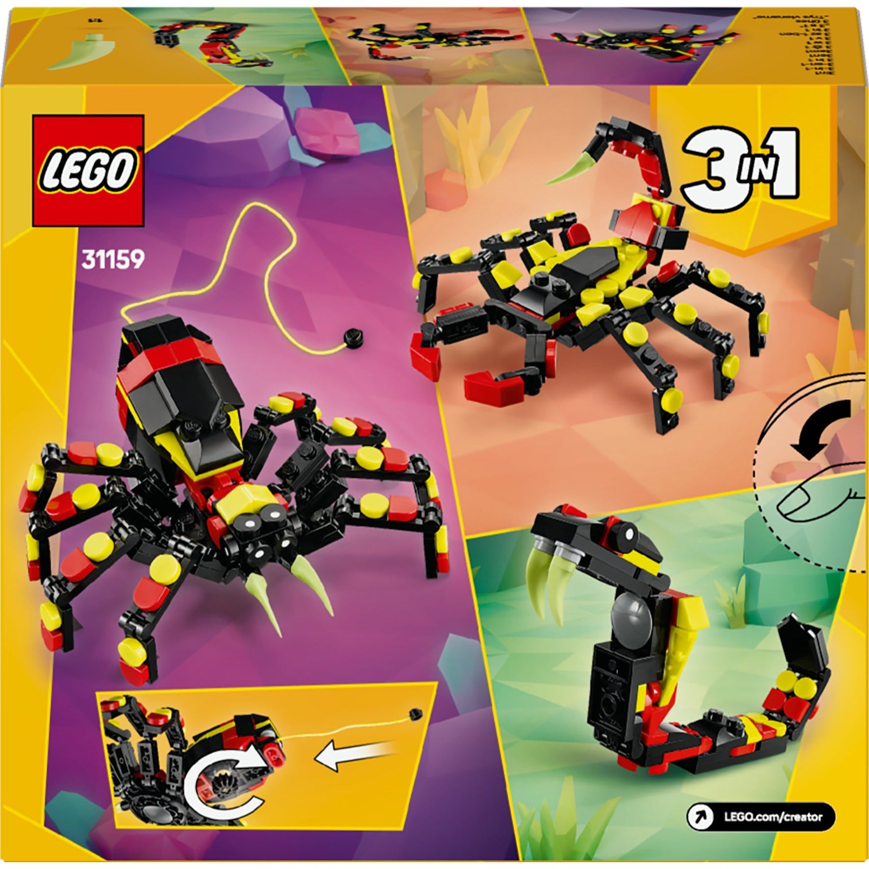Lego creator 3-in-1 - wilde dieren: spannende spin constructiespeelgoed (31159)