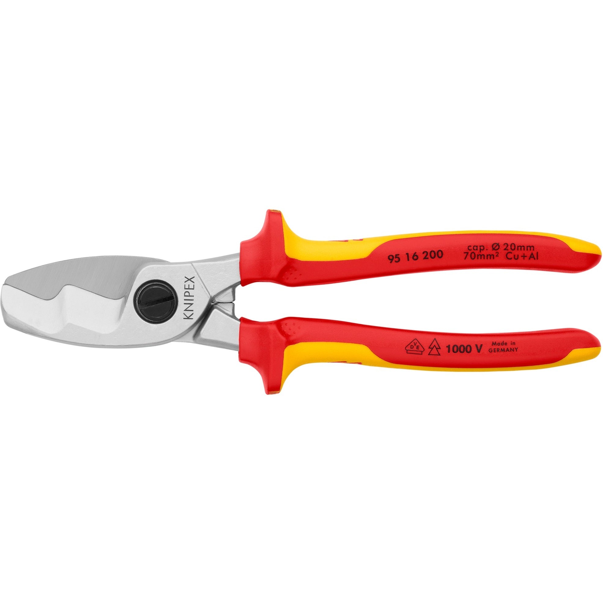 Knipex kabelschaar vde met dubbele snijkanten 9516200 kniptang