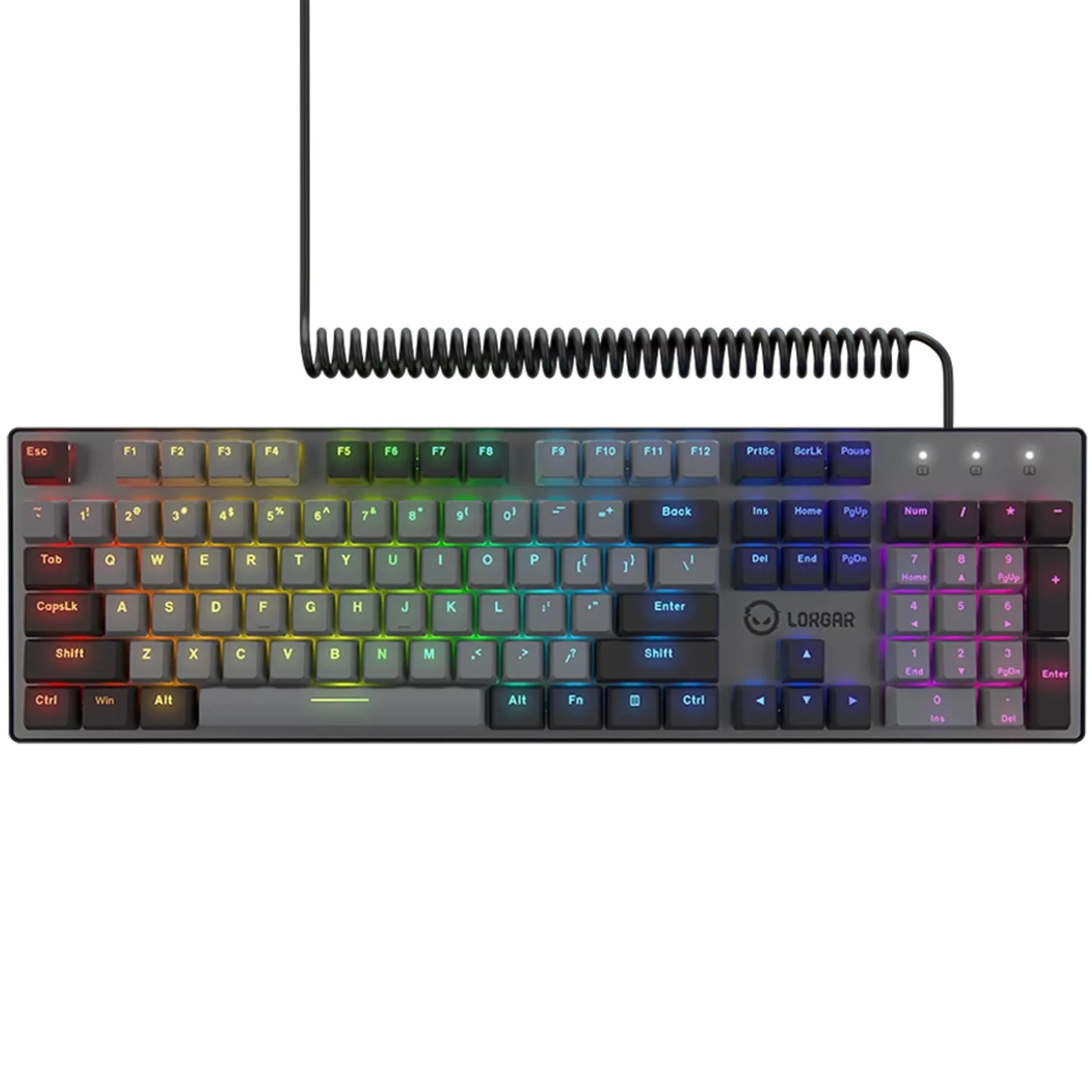 Lorgar azar 514 rgb mechanisch gaming toetsenbord (zwart, us lay-out (qwerty), logar dream, 100%, rgb)
