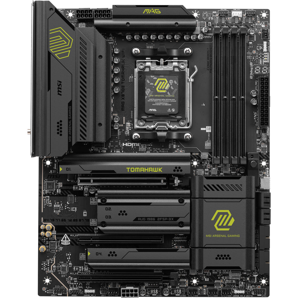 Msi mag x870e tomahawk wifi socket am5 moederbord (zwart, 5gb-lan, wi-fi 7, bt, sound, atx)