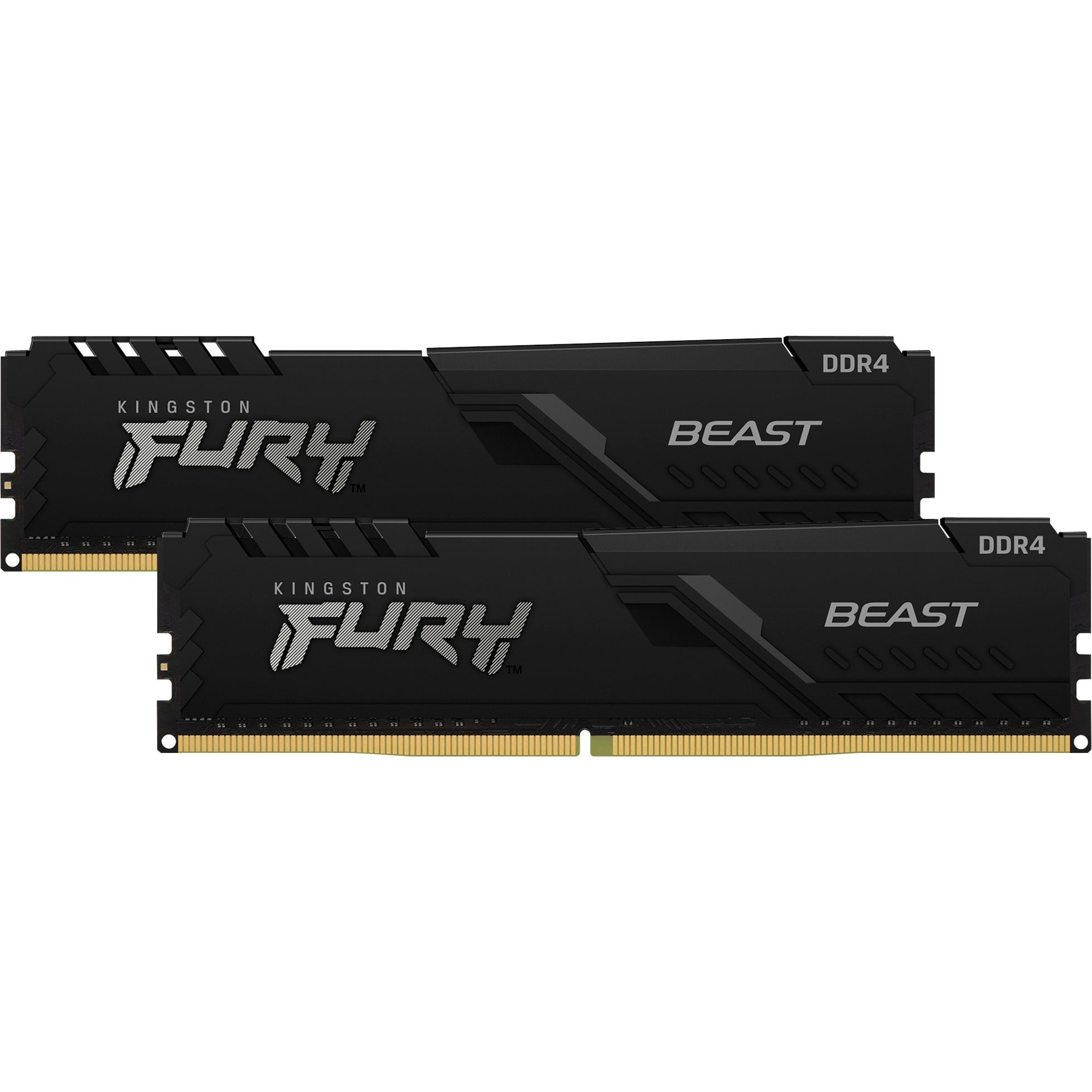 Kingston fury beast 32 gb ddr4-3200 (2x 16 gb) werkgeheugen (zwart, kf432c16bb1k2 32, xmp 2.0)