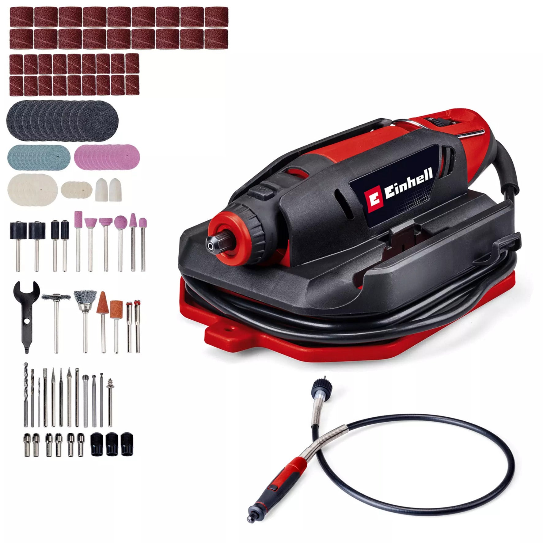 Einhell tc-mt 150 e slijp- graveermachine graveermachines (rood zwart, incl. 117-delige accessoireset in praktische opbergdoos)