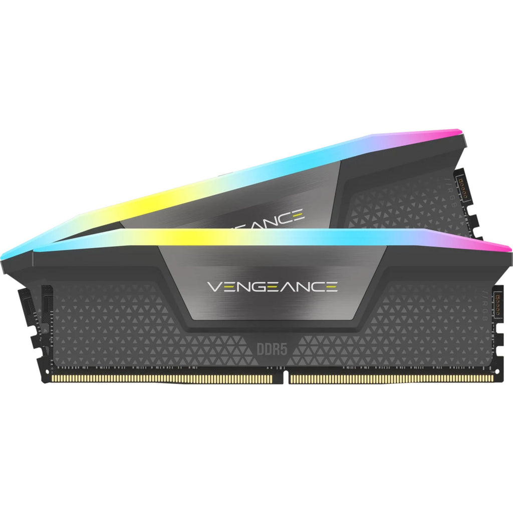 Corsair 64 gb ddr5-5600 (2x 32 gb) dual-kit werkgeheugen (grijs, cmh64gx5m2d5600z40, vengeance rgb, xmp, expo)