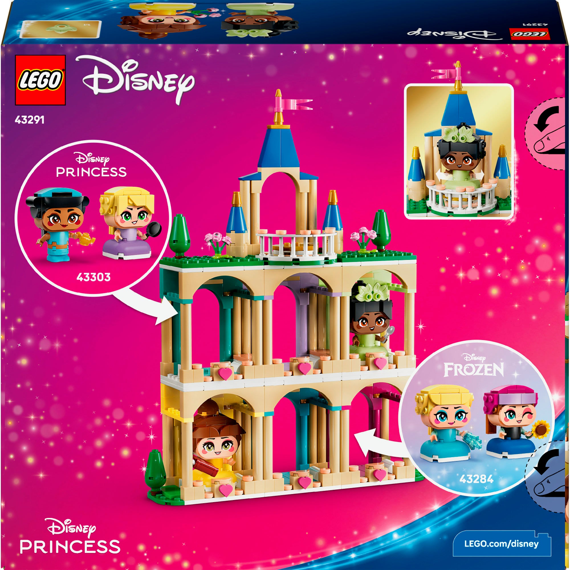 LEGO Disney Prinzessinnen 43291 Mini Belle und Tiana mit Schloss
