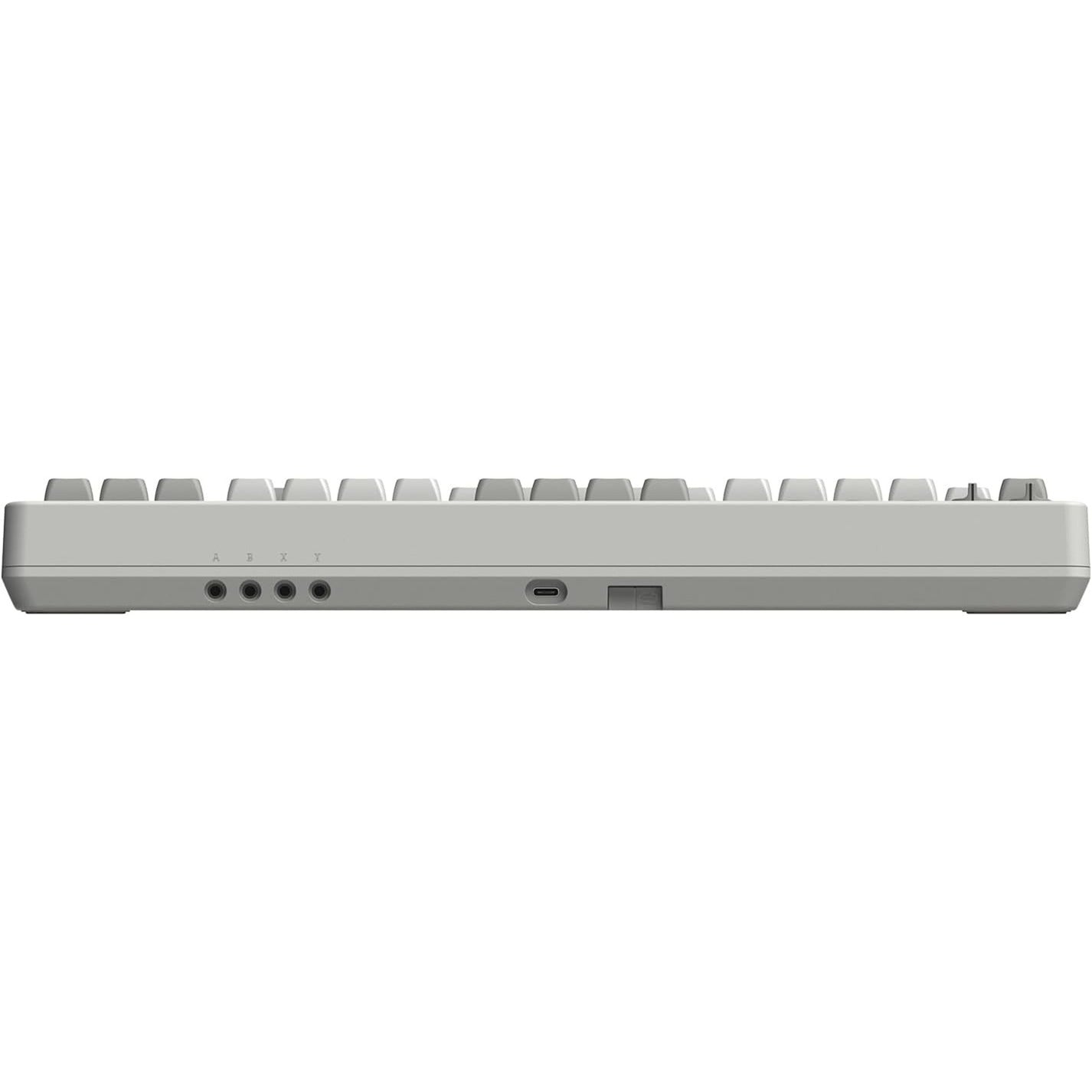 8bitdo retro mechanical keyboard m edition, gaming toetsenbord (grijs donkerrood, us lay-out, kailh box white, tkl, bluetooth low energy, wireless 2.4g, usb)