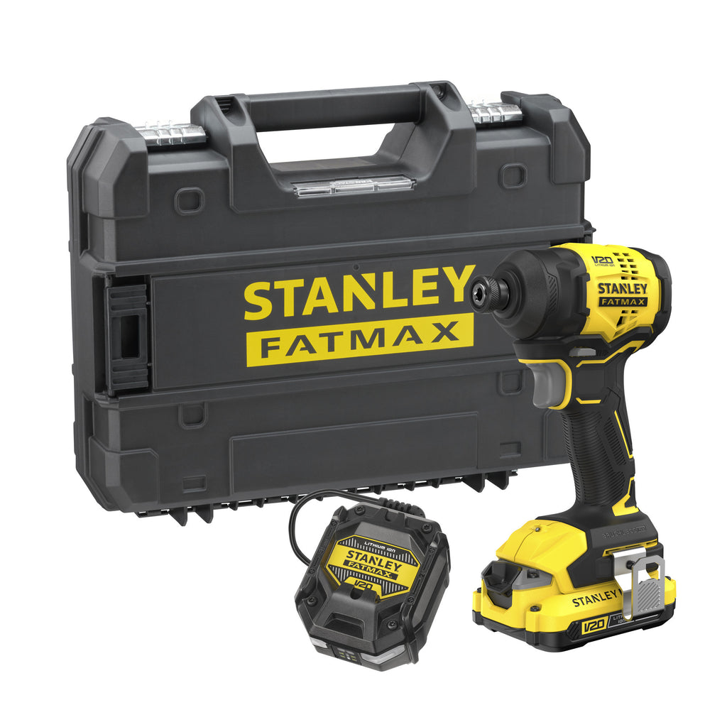 Stanley fatmax v20 18v slagschroevendraaier (zwart geel, accu en oplader inbegrepen, met koffer)