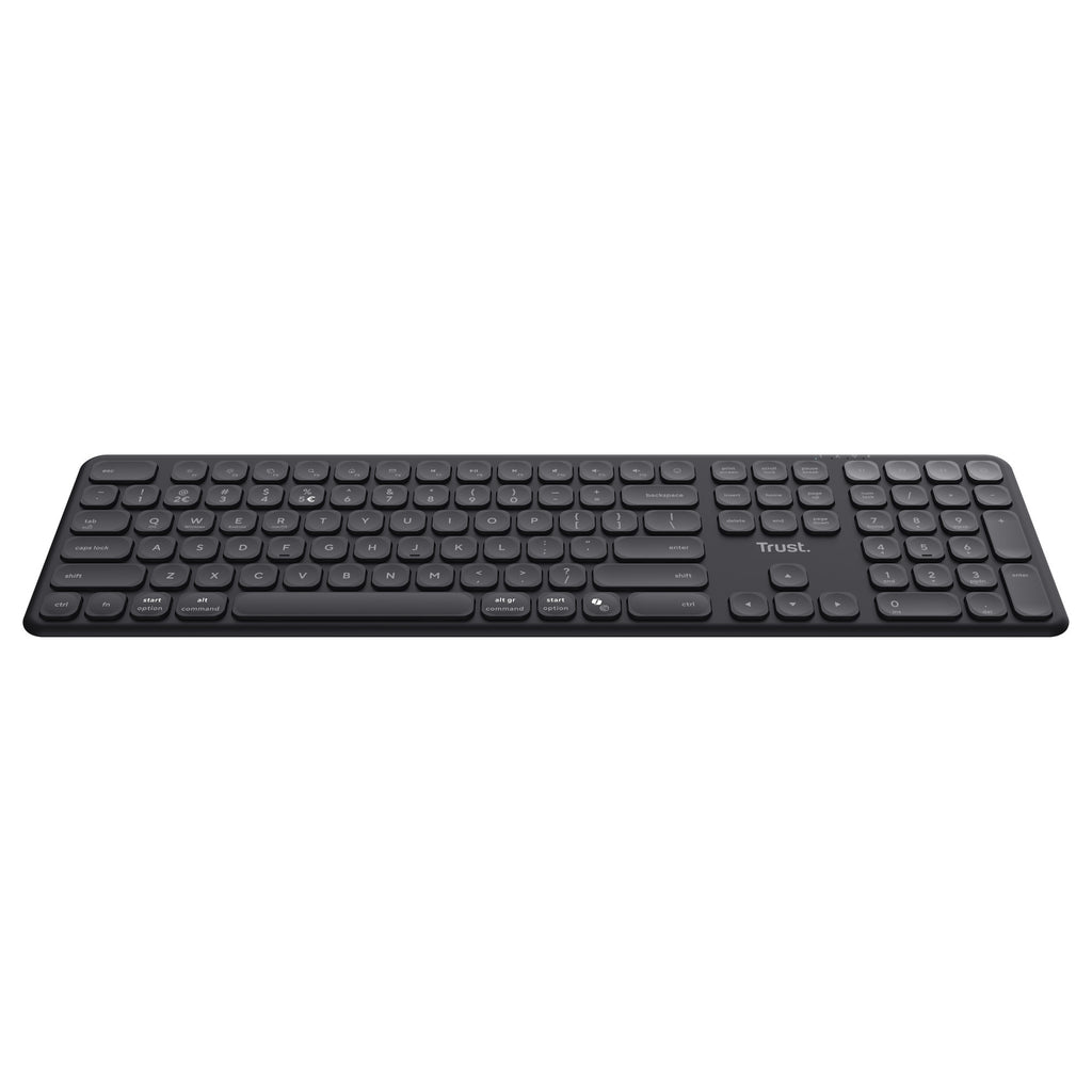 Trust vaiya draadloos toetsenbord (zwart, us lay-out (qwerty), 100%, bluetooth 2.4ghz)