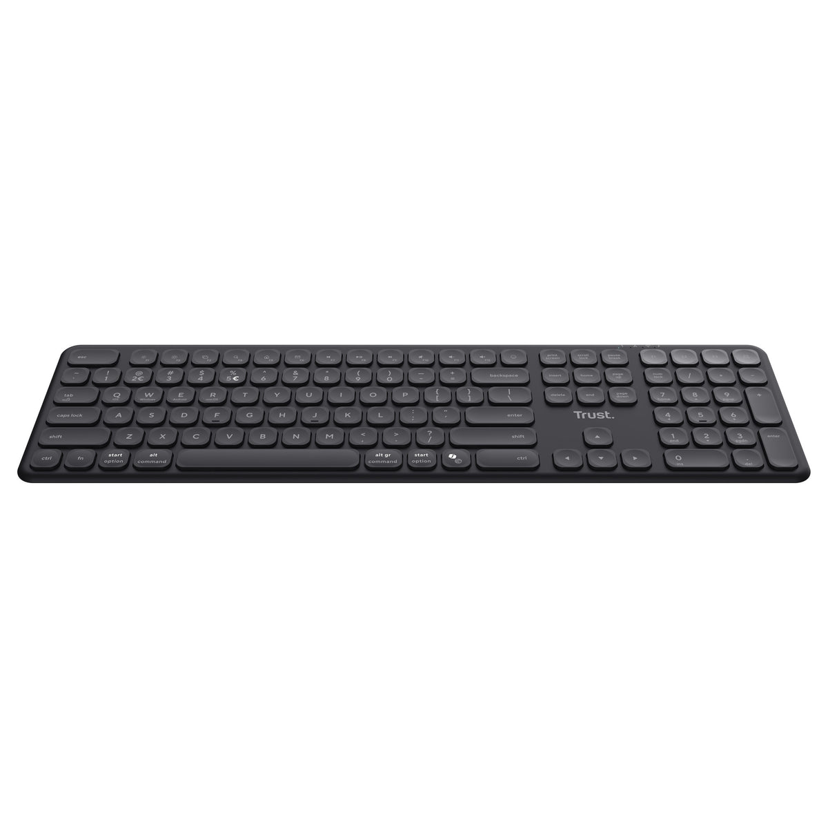 Trust vaiya draadloos toetsenbord (zwart, us lay-out (qwerty), 100%, bluetooth 2.4ghz)