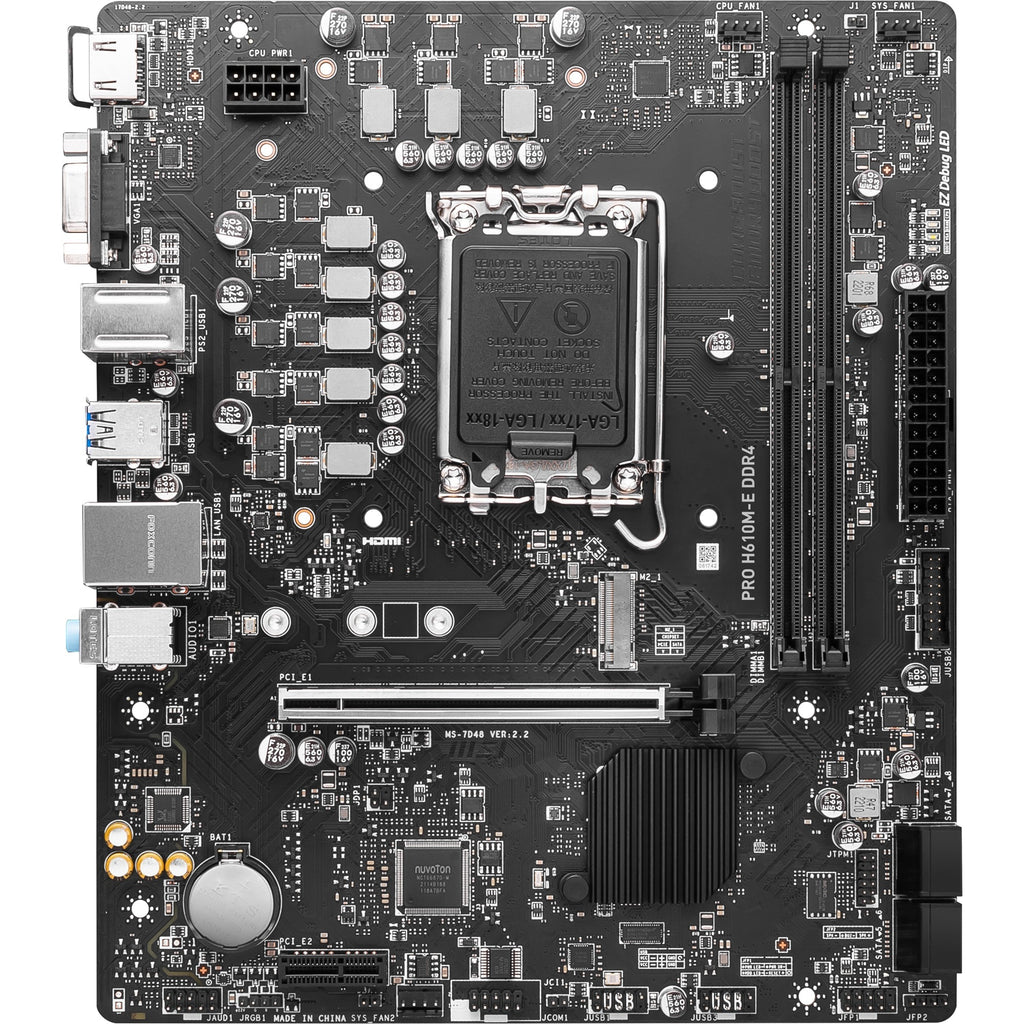 Msi pro h610m-e ddr4 socket 1700 moederbord (zwart, gb-lan, sound, µatx)