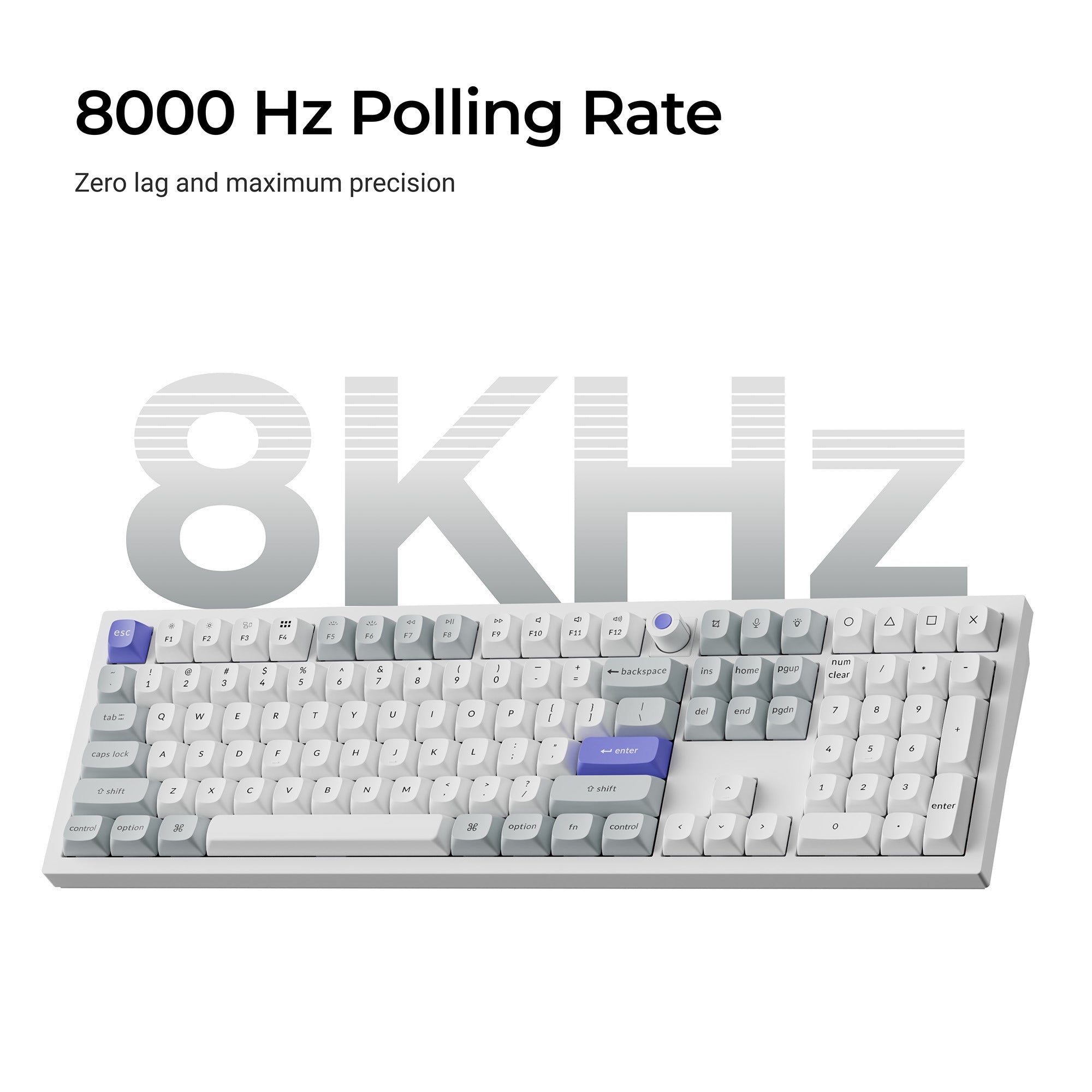 Keychron q6 he 8k magnetic switch keyboard (wit, us lay-out (qwerty), ultra-fast lime, 100%, rgb, hot swap, 8k)