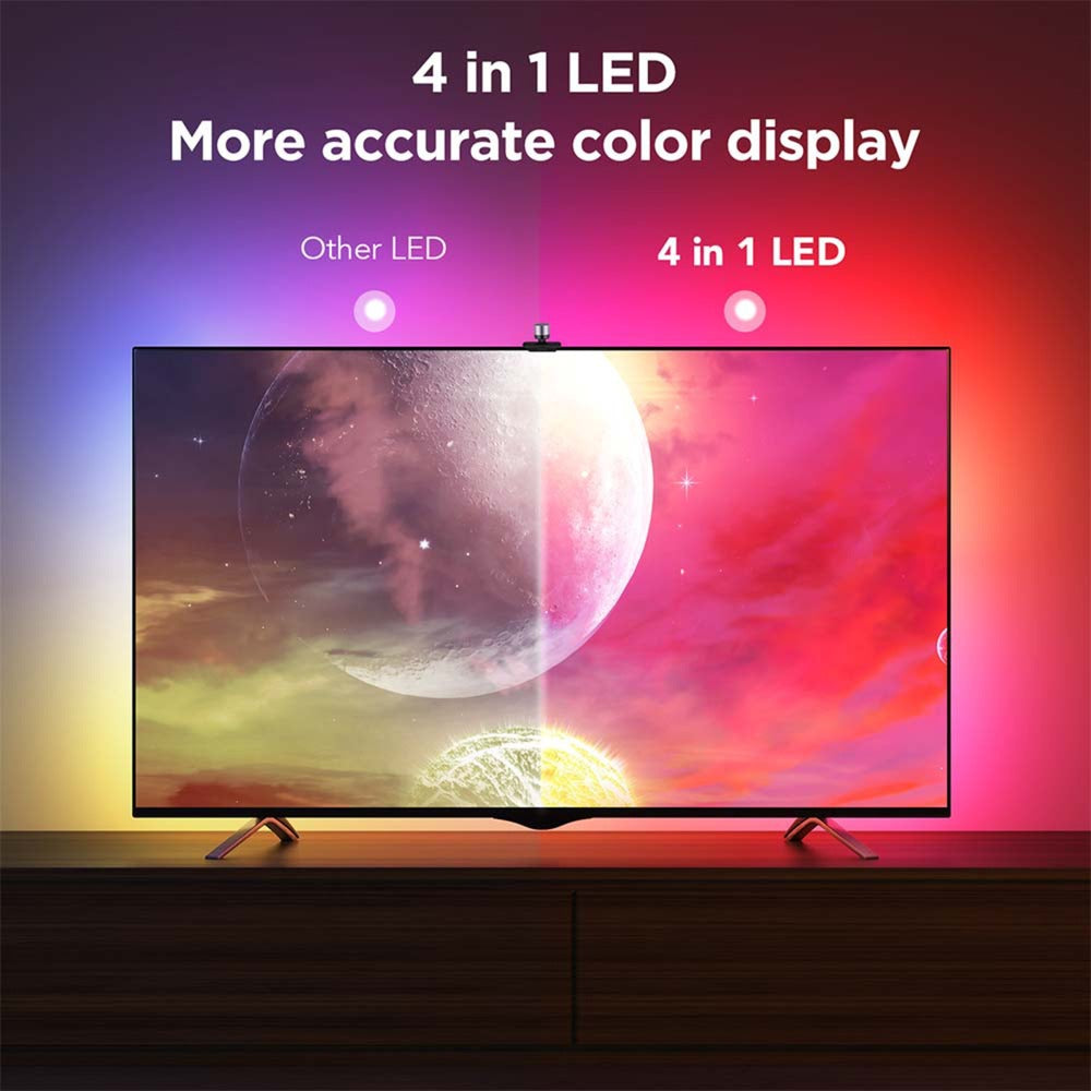 Govee envisual smart tv backlight 3s ledstrip (2.4ghz wifi, bluetooth, voor 55 - 65 inch tv's)