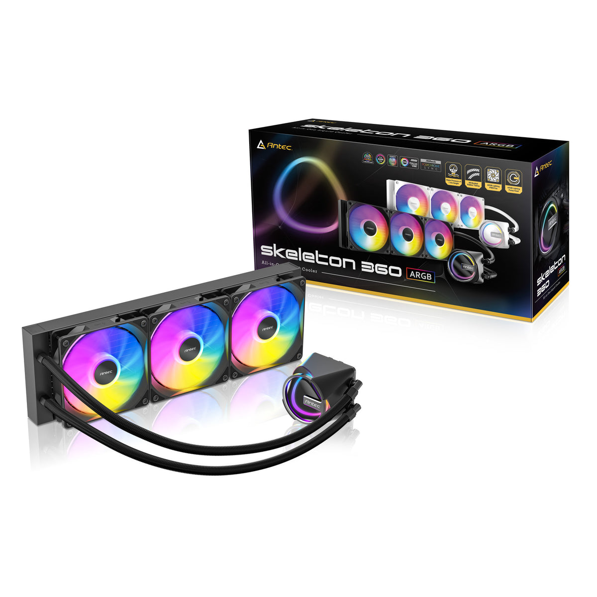 Antec skeleton 360 argb waterkoeling (zwart)
