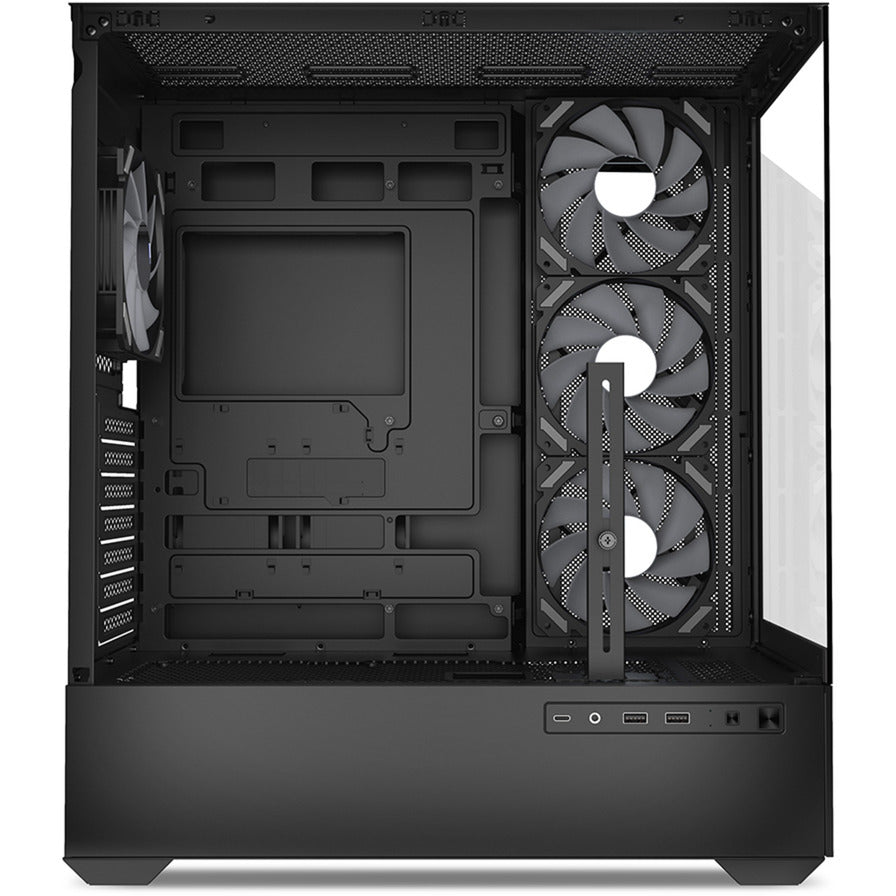 Sharkoon ak6 rgb midi tower behuizing (zwart | 2x usb-a | 1x usb-c | rgb | tempered glass)