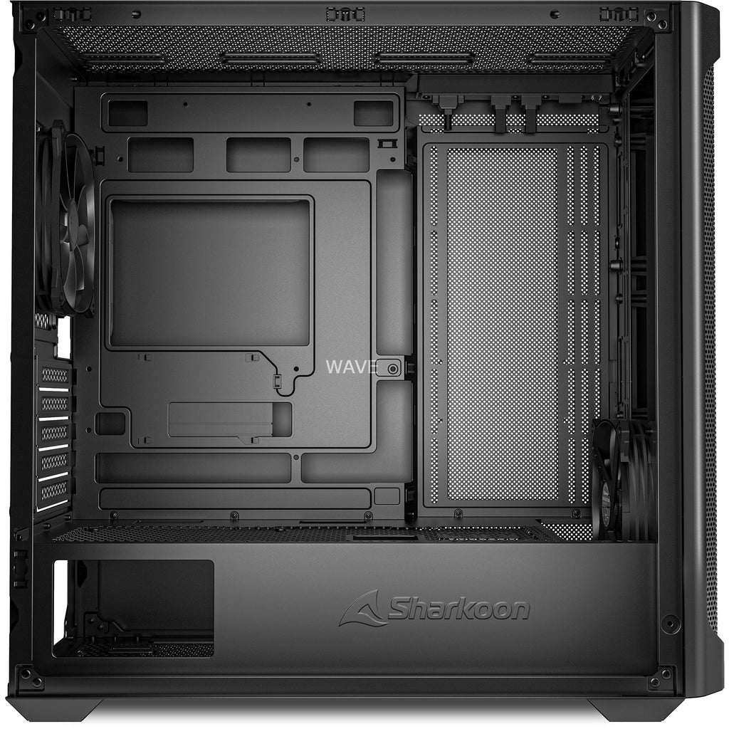 Sharkoon mk4 rgb strip mini tower behuizing (zwart | 2x usb-a | 1x usb-c | rgb)