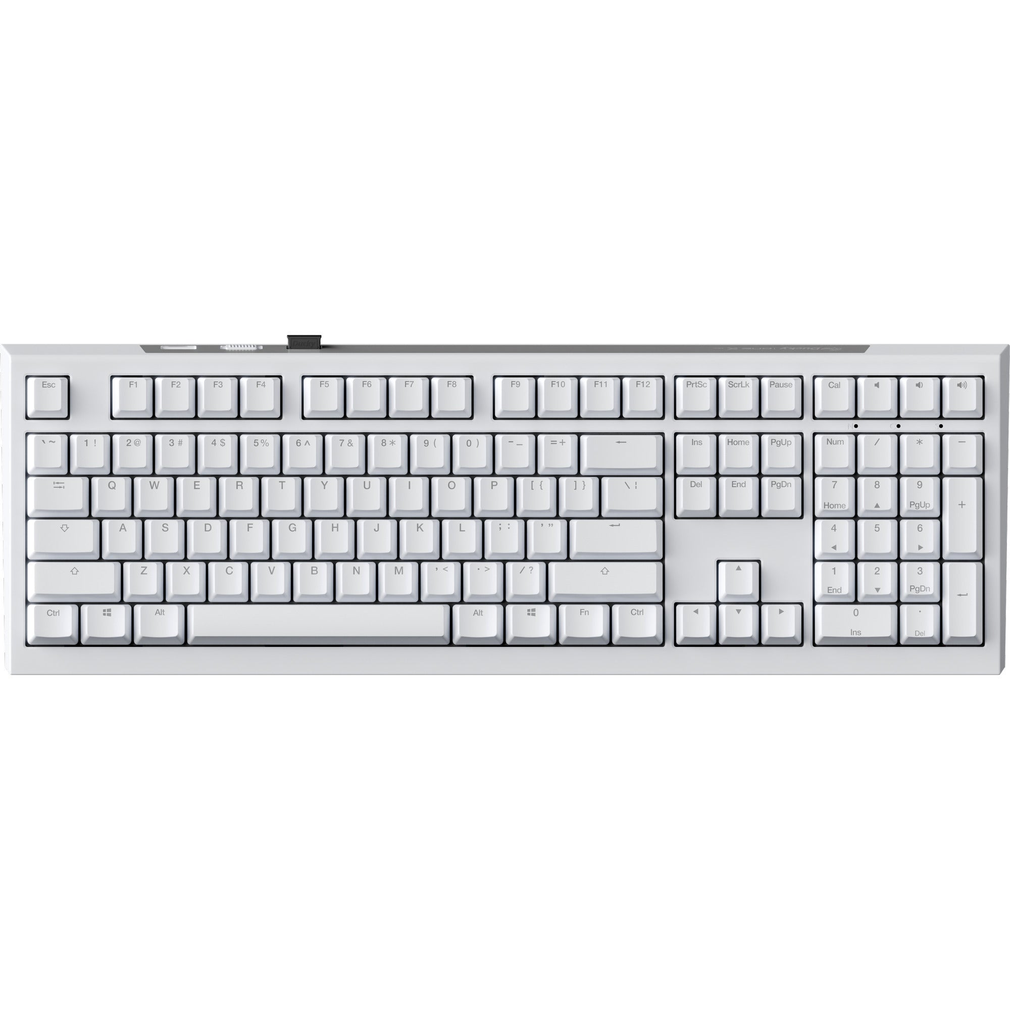 Ducky one x wireless rgb mechanisch toetsenbord (wit, us lay-out (qwerty), inductive, 100%, hot-swappable, pbt, 2.4 ghz | bluetooth | usb-c)
