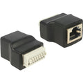 Delock adapter rj45 female > terminal block with push button 8 pin (zwart)