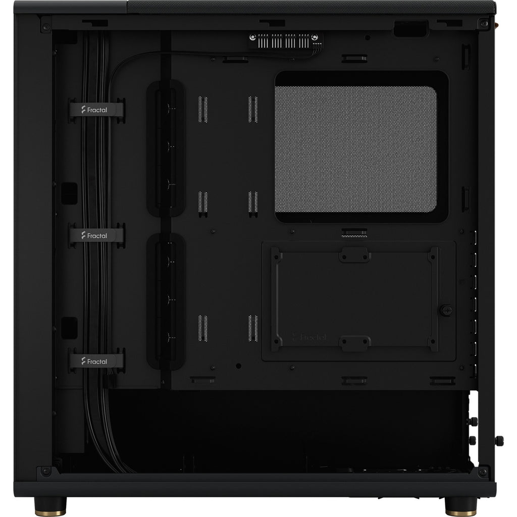 Fractal design north midi tower behuizing (zwart houtkleur | 2x usb-a | 1x usb-c)