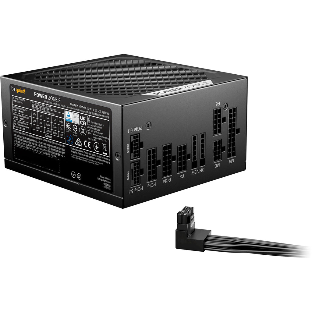Be quiet! power zone 2 modulaire 1200 watt voeding (zwart, 1x 12v-2x6, 3x pcie)