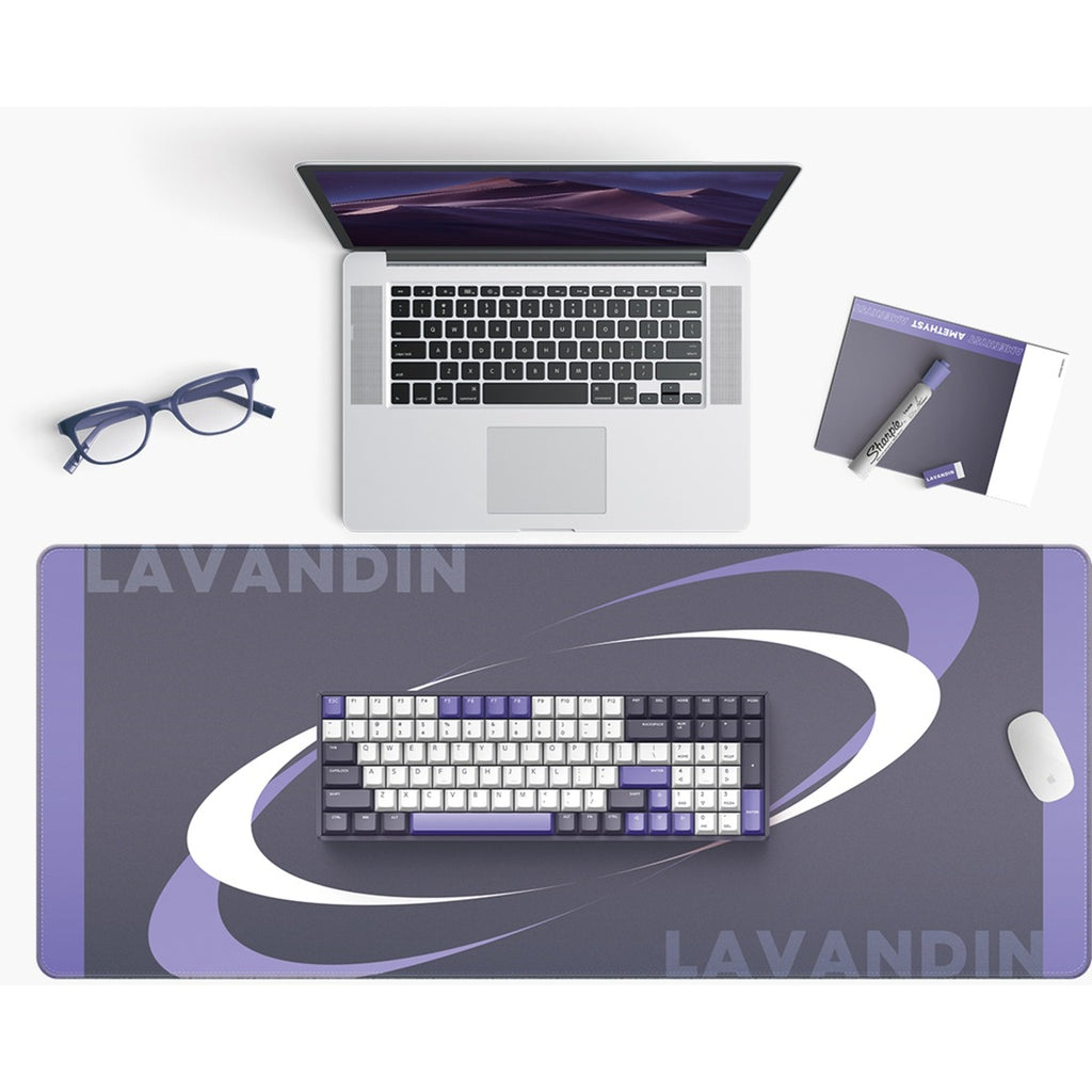 Iqunix f97 lavandin wireless mechanical keyboard (lavendel, us lay-out (qwerty), cherry mx silent red, 96%, rgb leds, hot-swappable, pbt, 2.4ghz | bluetooth 5.1 | usb-c)