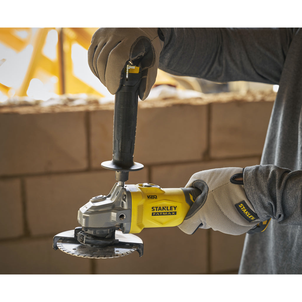 Stanley fatmax v20 18v haakse slijper 125mm (zwart geel, accu en oplader niet inbegrepen)