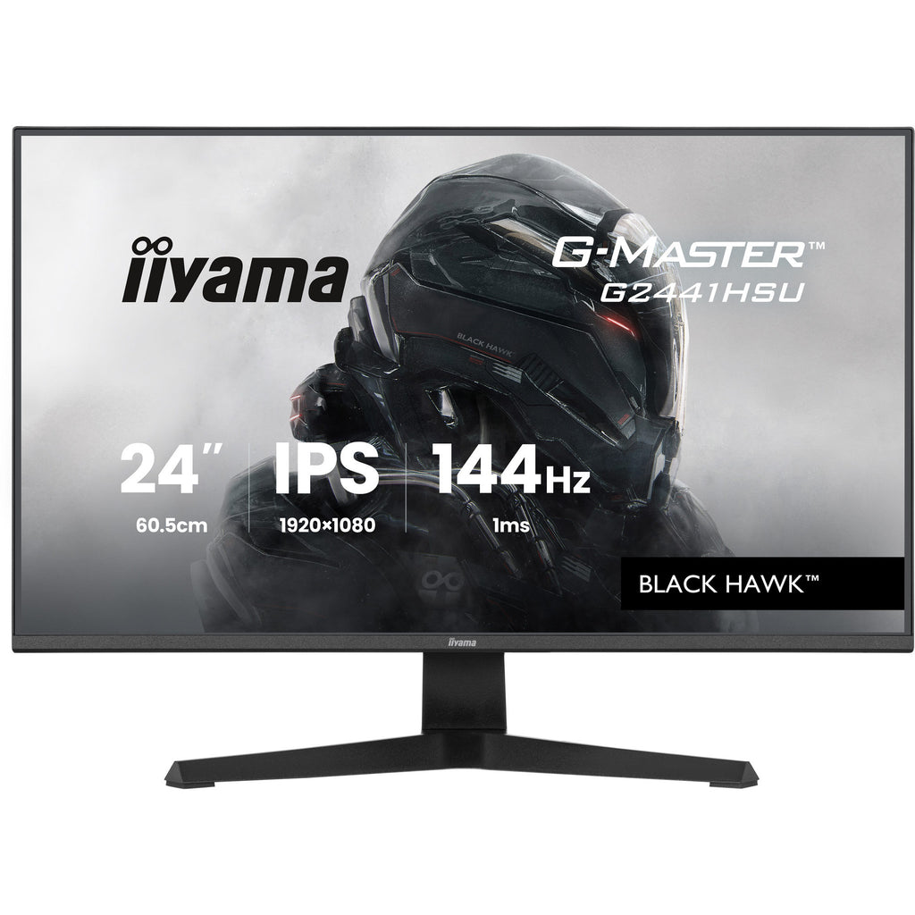 Iiyama g-master black hawk g2441hsu-b1 23.8 gaming monitor (zwart, hdmi, displayport, 2x usb-a, usb-b, 144 hz)
