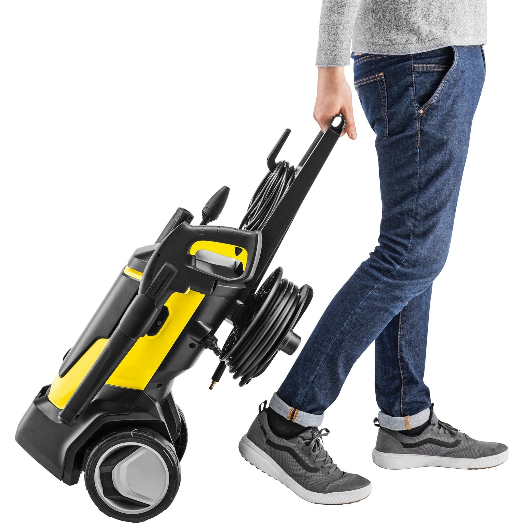 Kärcher k 7 wcm premium hogedrukreiniger (geel zwart, met vuilfrees en slanghaspel)