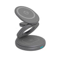 Icy box 3-in-1 opvouwbaar draadloos oplaadstation (antraciet, ib-sh101-ch)