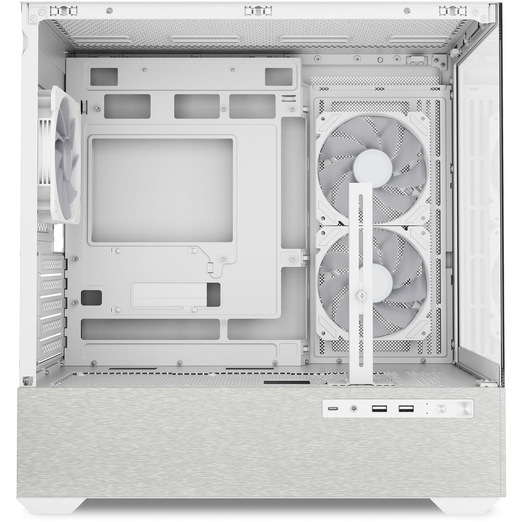 Sharkoon mk7 argb mini tower behuizing (wit | 2x usb-a | 1x usb-c | rgb | tempered glass)