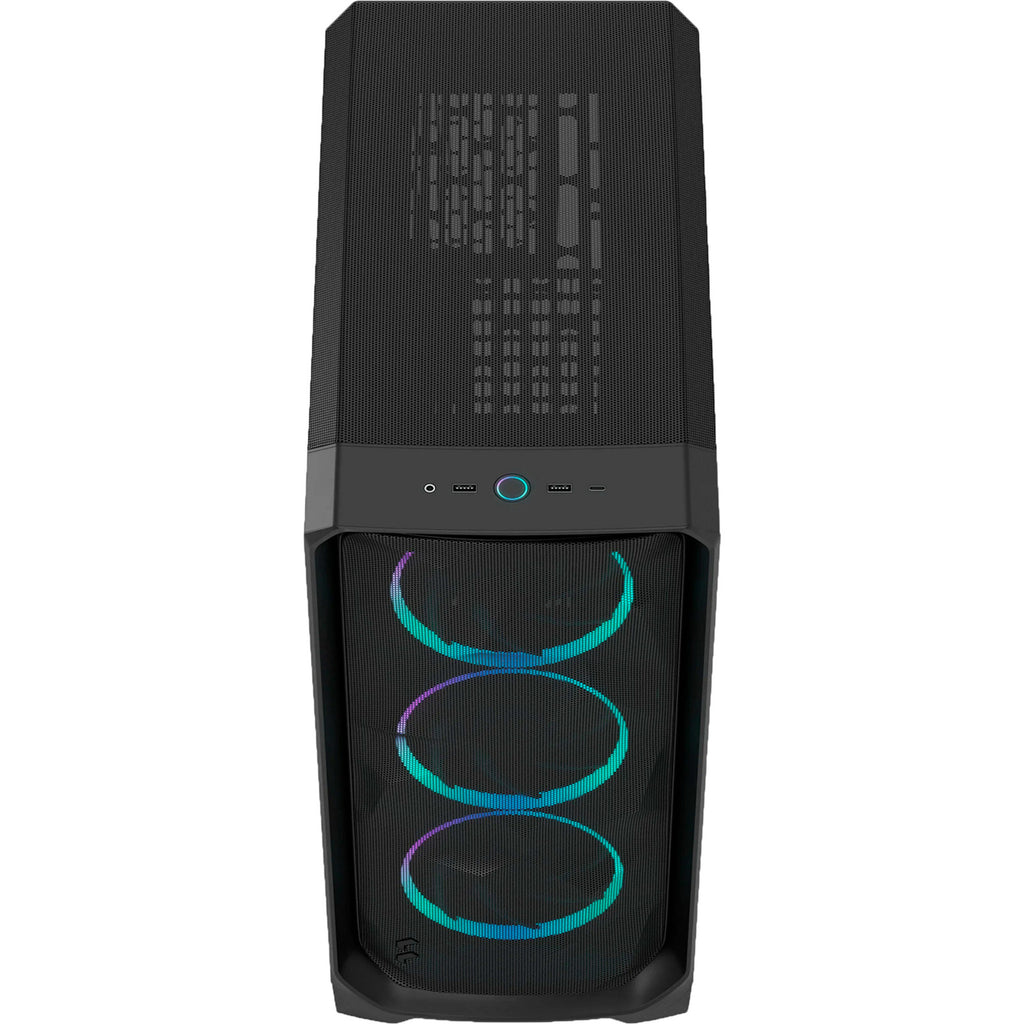 Fractal design meshify 3 rgb midi tower behuizing (zwart | 2x usb-a | 1x usb-c | rgb | tempered glass)