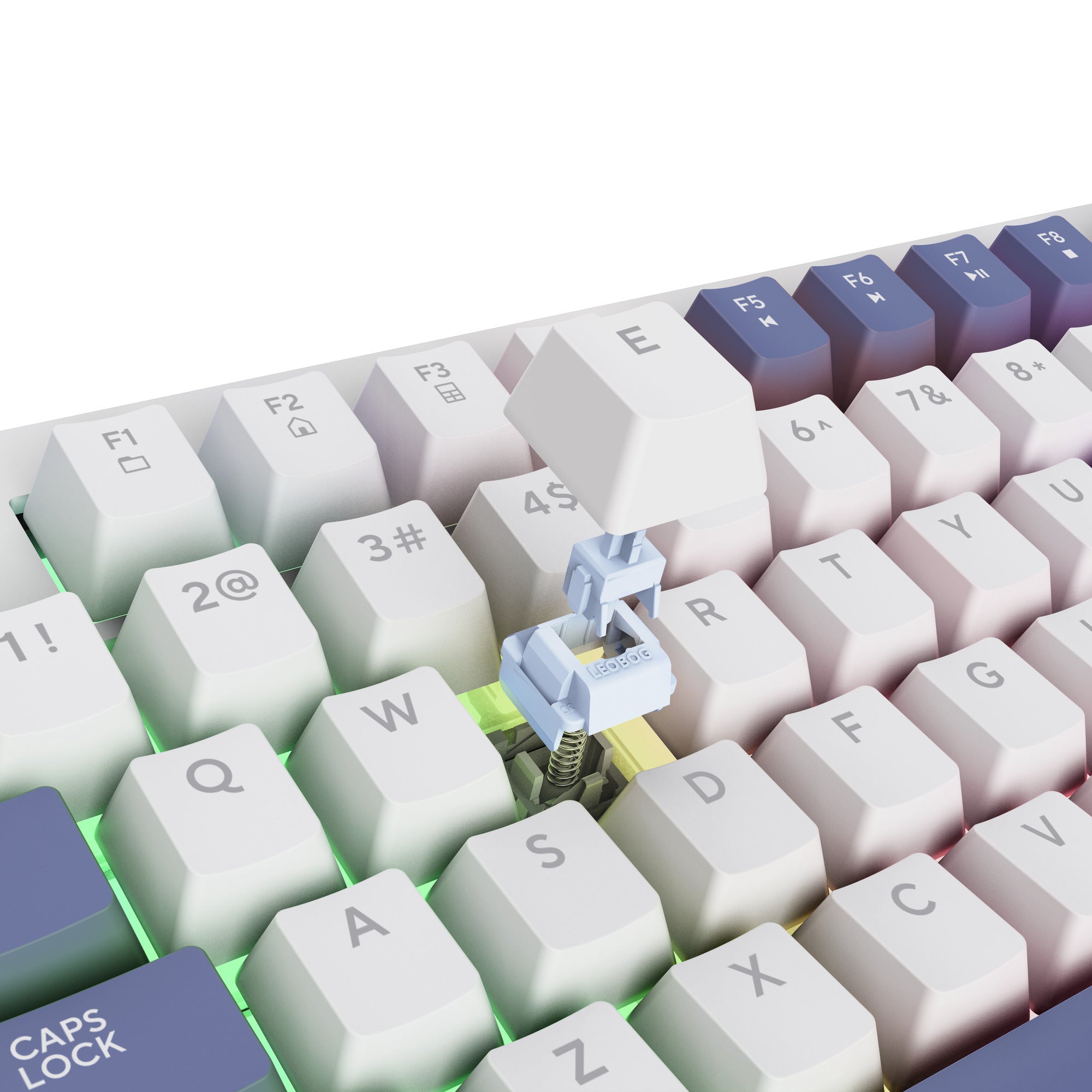 Trust gxt 872 xyra mechanisch tkl-gamingtoetsenbord, gaming toetsenbord (wit, us lay-out, leobog seiya, 80% (tkl), rgb, hot swap)