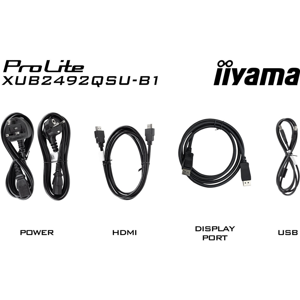 Iiyama prolite xub2492qsu-b1 23.8 monitor (zwart (mat), hdmi, displayport, 3x usb-a, usb-c)