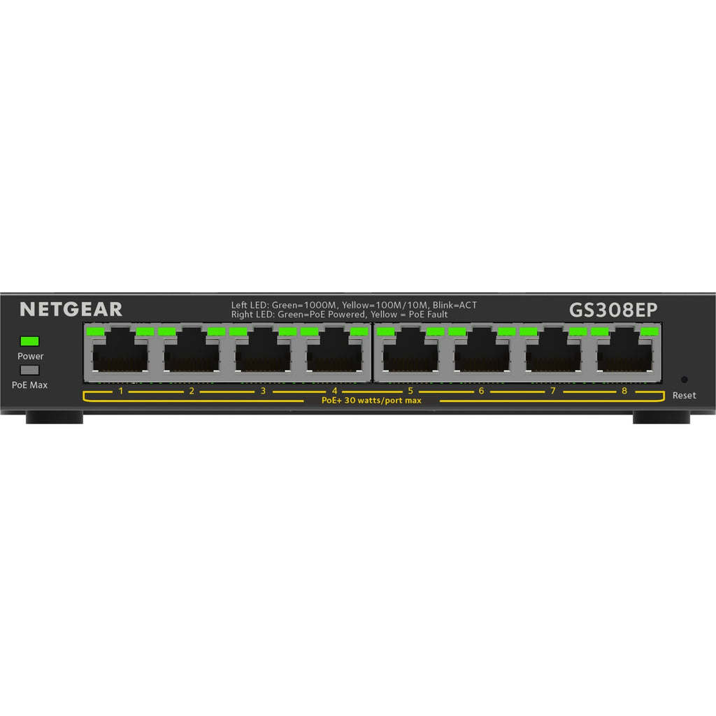 Netgear gs308ep switch (zwart)