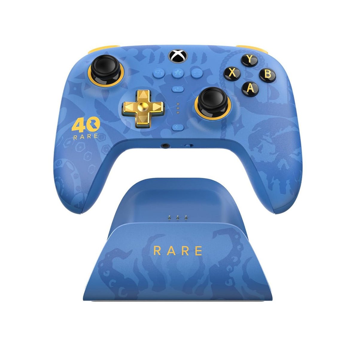 8bitdo ultimate 3-mode controller for xbox - rare 40th anniversary edition (blauw goud, xbox series x|s, xbox one, pc, bluetooth usb-c 2.4 ghz )
