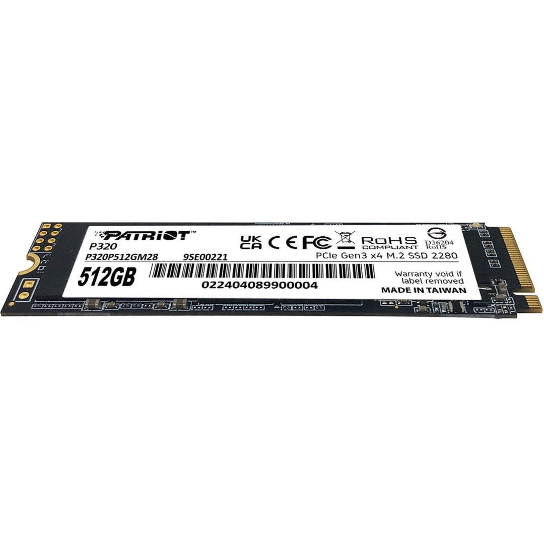 Patriot p320 512 gb ssd (pcie 3.0 x4, nvme 1.3, m.2 2280)