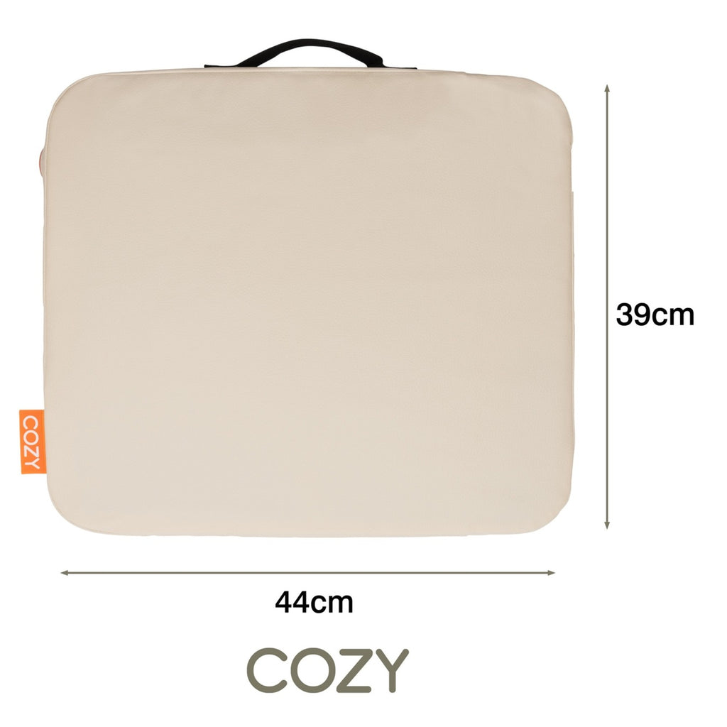 Cozy jord outdoor infrarood verwarmd draadloos zitkussen warmtekussen (lichtbeige, powerbank 10000 mah)
