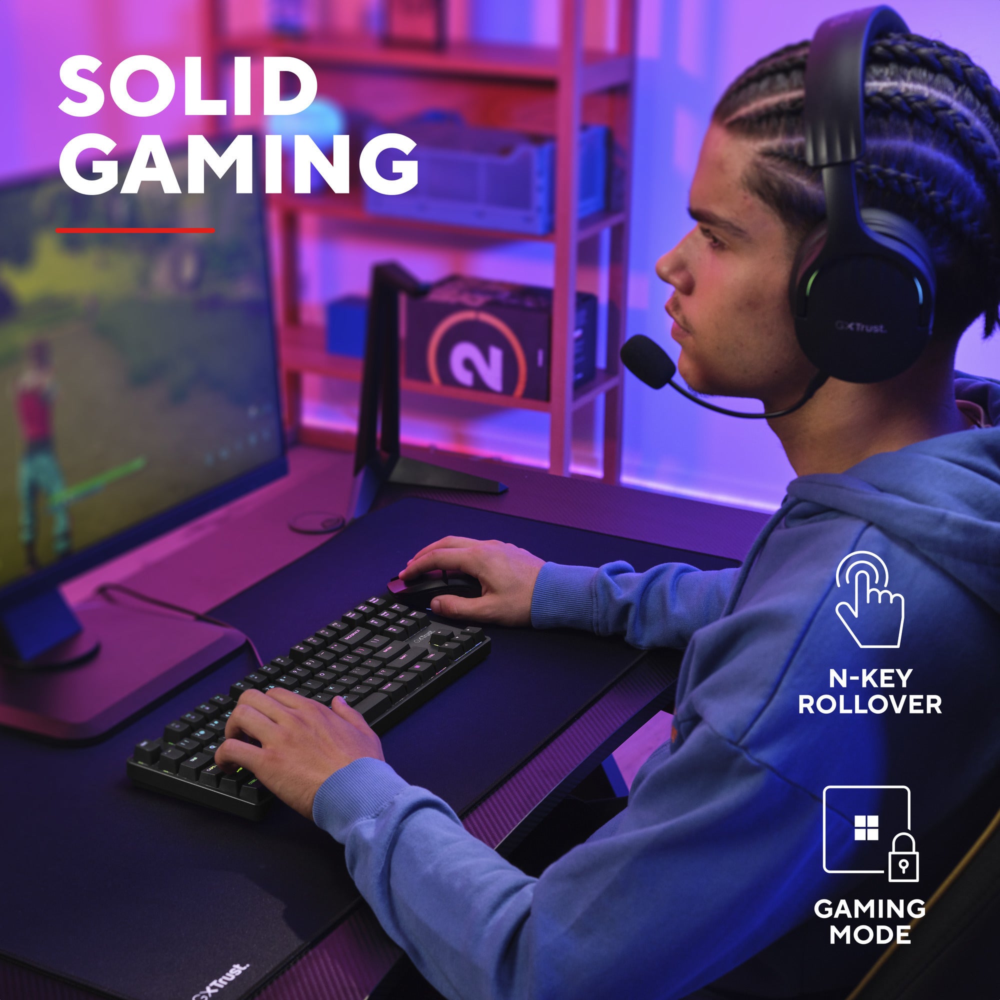 Trust gxt 864 cada compact mechanisch tkl-gamingtoetsenbord (zwart, us lay-out (qwerty), huano brown, rgb)