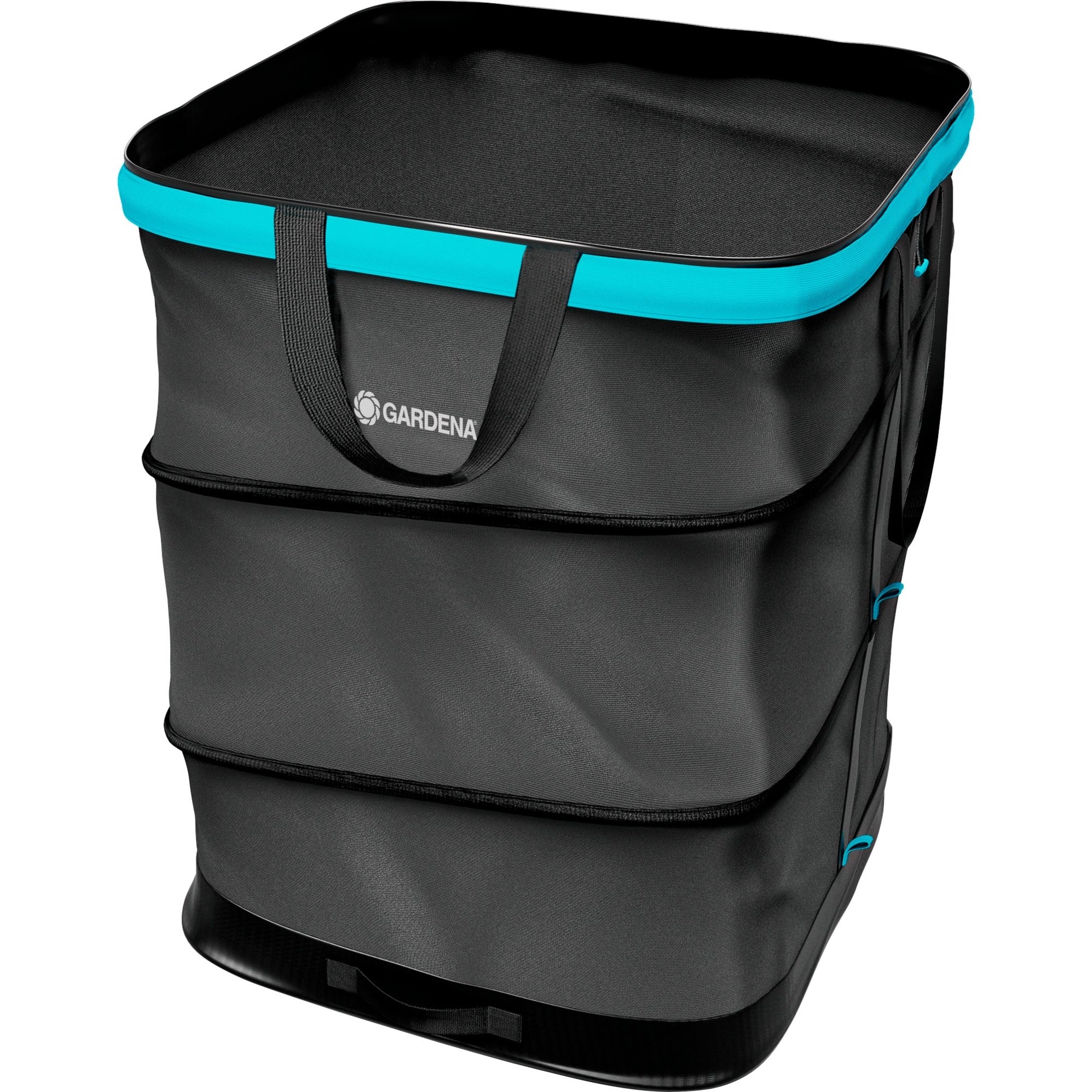 Gardena tuinafvalzak pop-up rechthoekig, maat l (zwart turquoise, tot 220 liter)