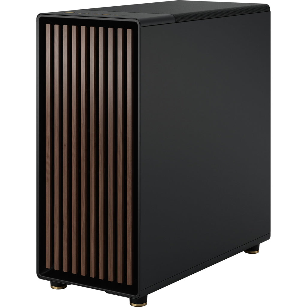 Fractal design north midi tower behuizing (zwart houtkleur | 2x usb-a | 1x usb-c | tempered glass)