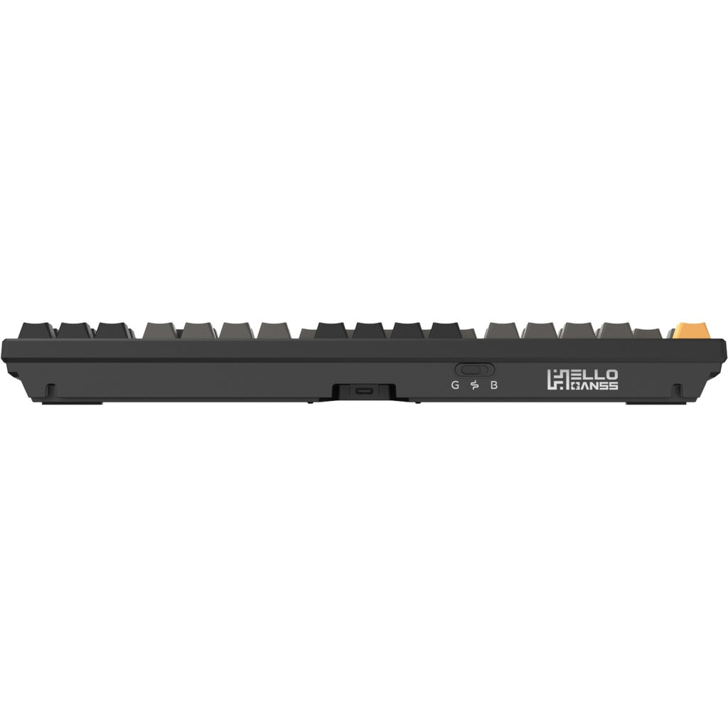Helloganss hs87t gg01, toetsenbord (wit, us lay-out, gateron yellow, tkl, rgb leds, pbt doubleshot keycaps, hot swap, 2,4 ghz bluetooth usb-c)
